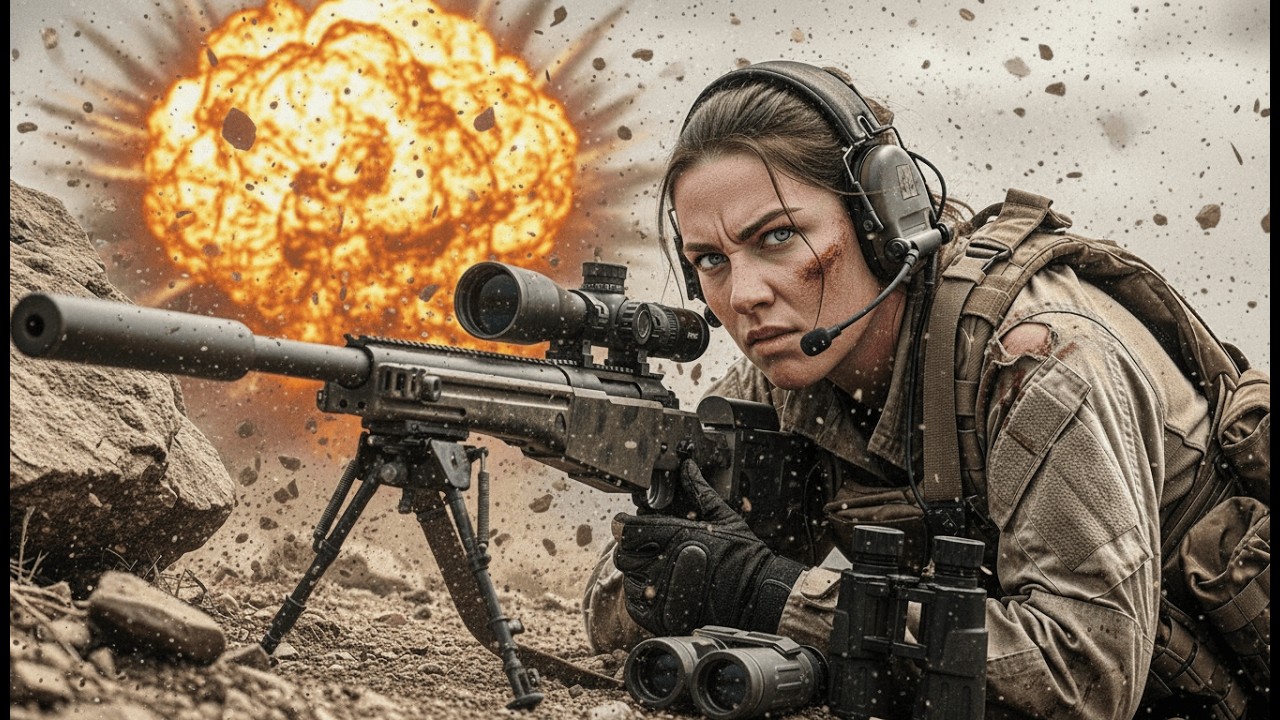 “The Silent Specter” — A Female Sniper Guards a Civilian Convoy in a Brutal Active Warzone