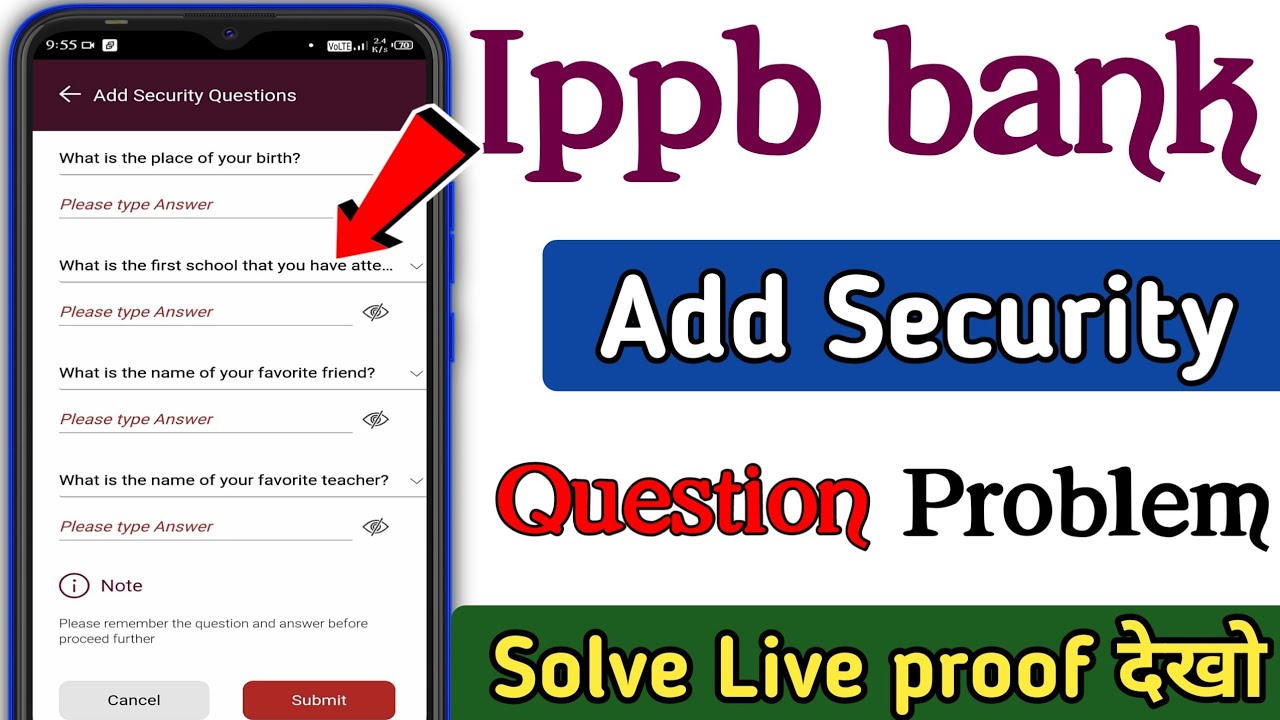 Ippb bank add security question problem solve india Post payment Bank login problem solve