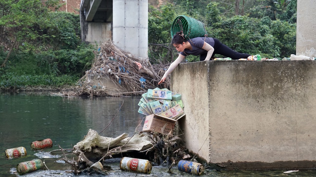 Single mother unexpectedly discovers a large treasure under Tan My bridge