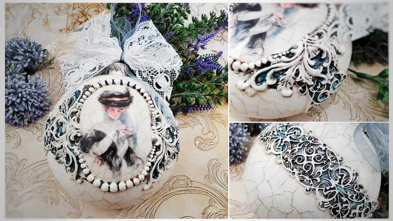 🌹Bauble, medallion with a lady 🌹 vintage 🌹 Decoupage DIY #itdcollection