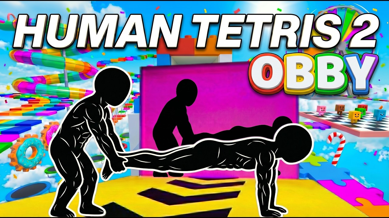 HUMAN TETRIS | ROBLOX OBBY | Extreme Couple's Fitness Challenge | Full Body