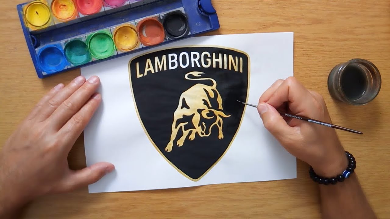 How to draw the Lamborghini logo