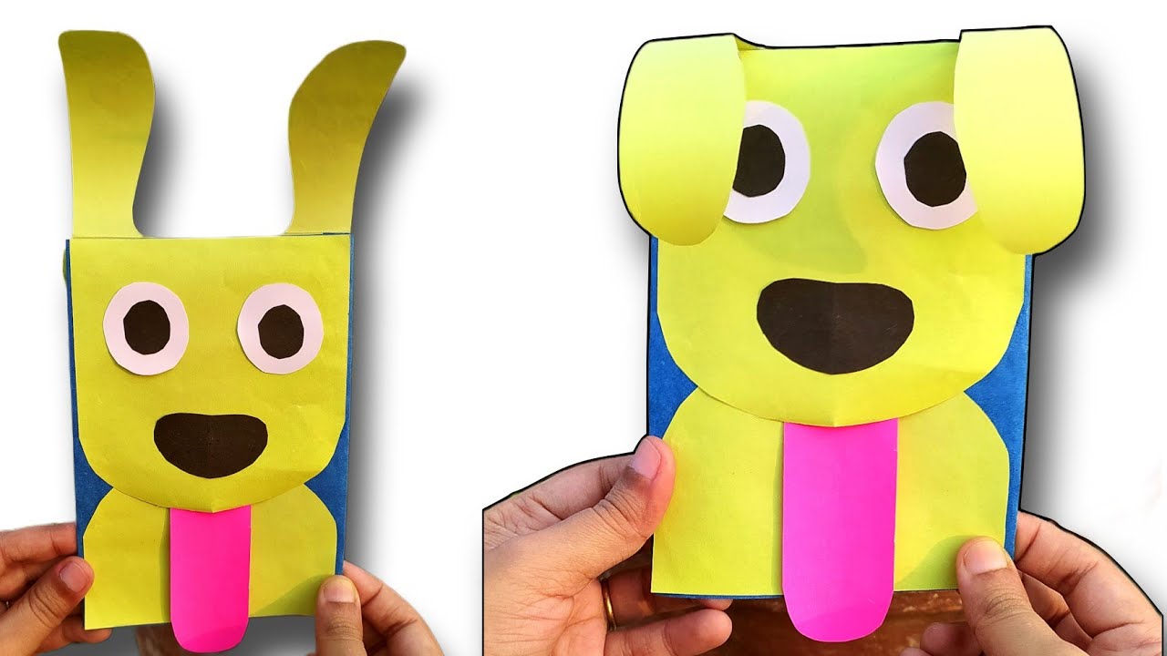 Cute Papers Puppy Ears Card | Cute Pull Tab Paper Dog Craft | Easy Paper Craft