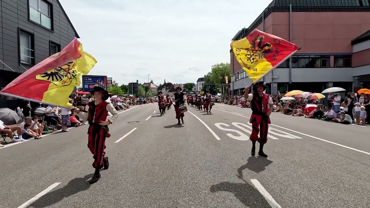 Festzug Tänzelfest 2025: Kaiser Maximilian Trommler & Fahnenschwinger