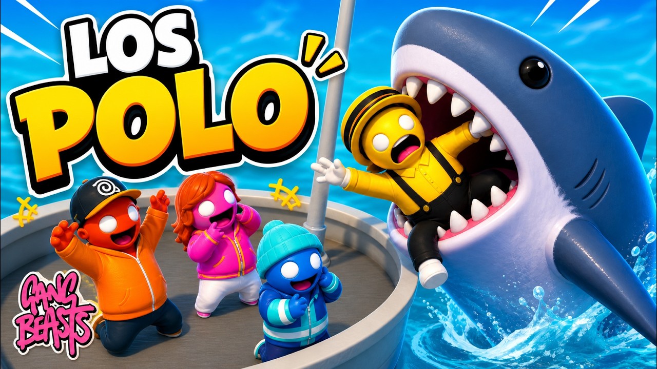 Somos SALVAJES sin control en Gang Beasts!! y me pilla el tiburon...