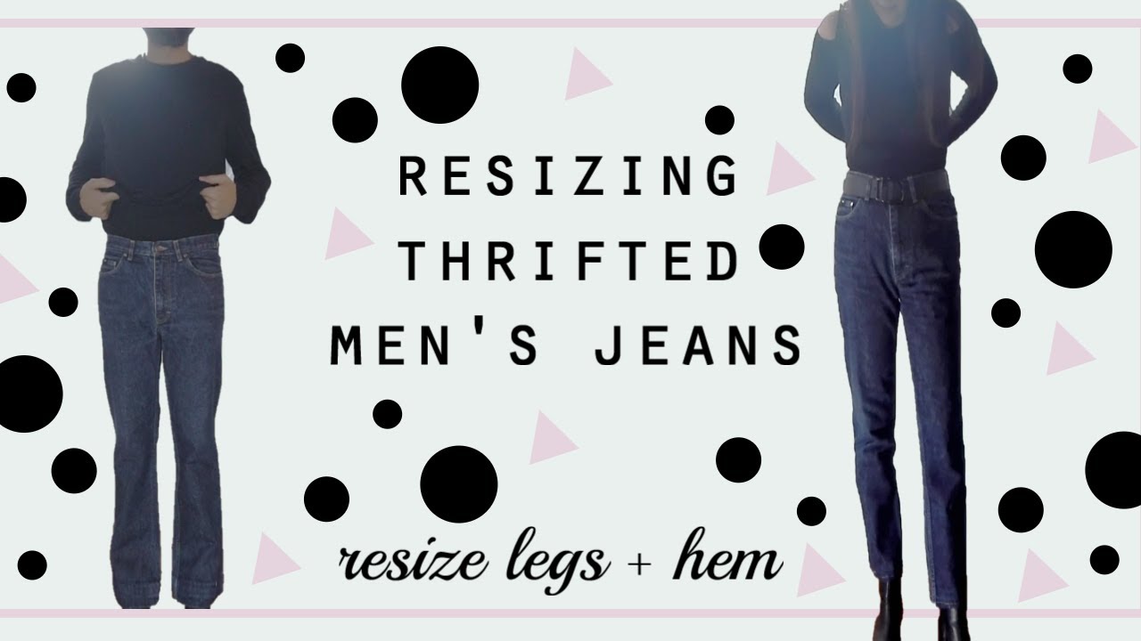 Resizing thrifted men's jeans! (Resize legs + Hem)