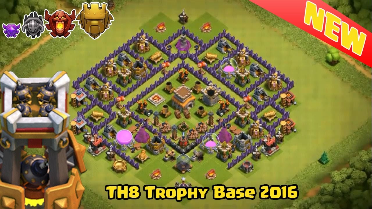 Clash of Clans &diams; NEW BOMB TOWER TH8 TROPHY BASE DESIGN &diams; New Update Town Hall 8 Defense