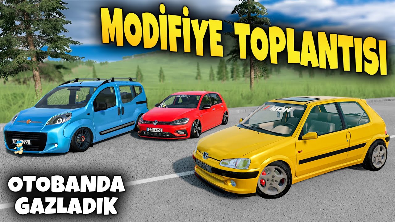 MODİFİYELİ ARABALAR İLE GAZLAMA YAPTIK // OTOBANDA GAZLAMA KAZALARI // BeamNG.drive