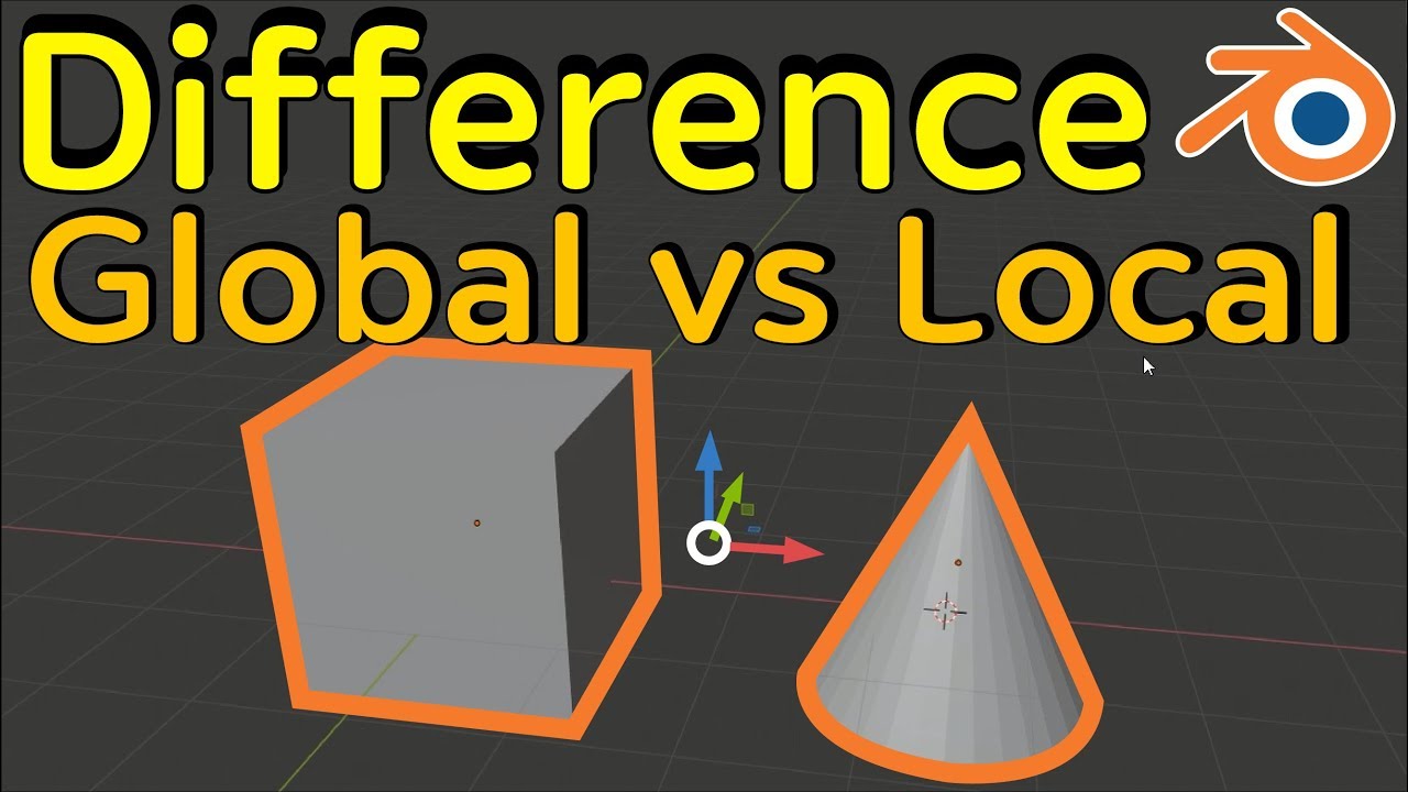 Difference Global vs Local (blender 3d tutorial)