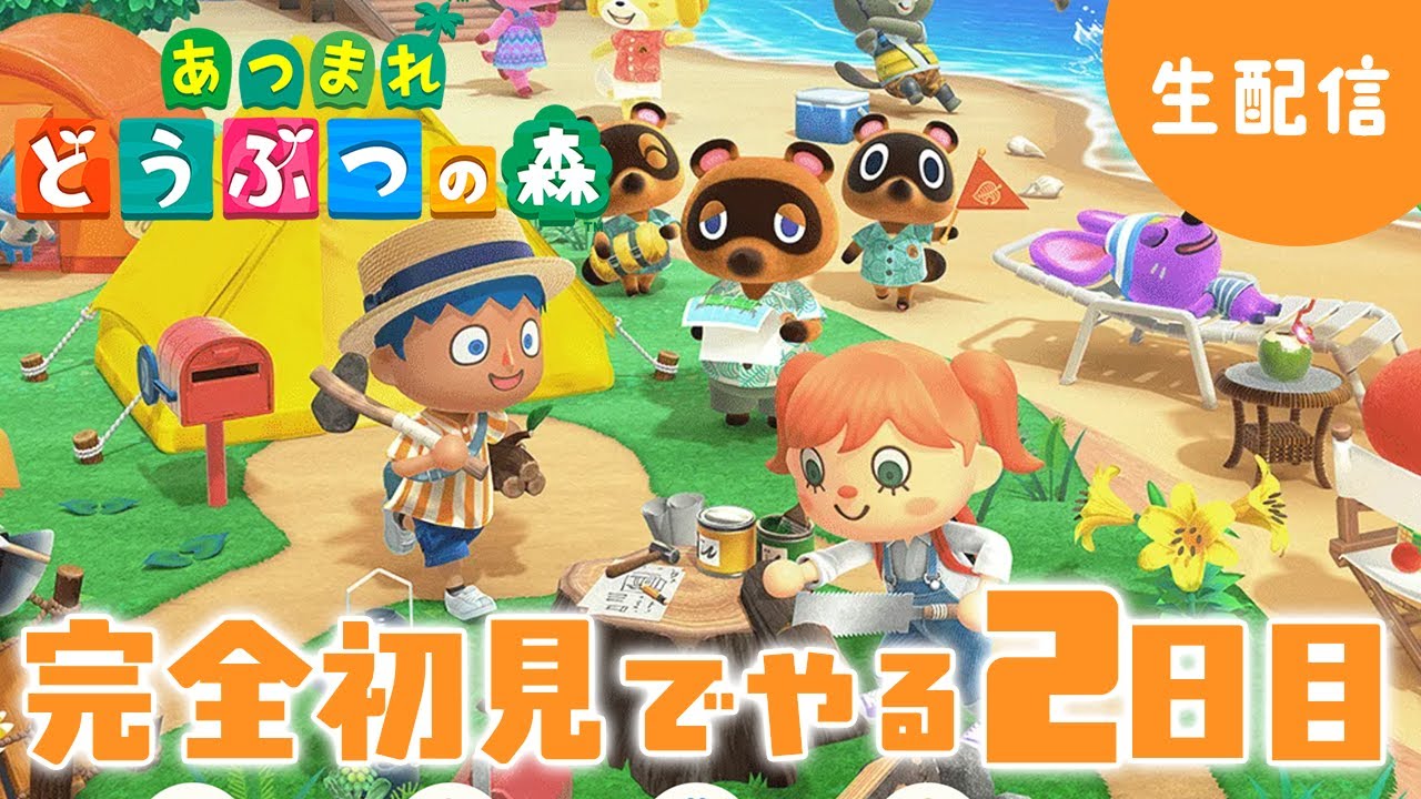 【あつ森】初めての無人島生活 2日目