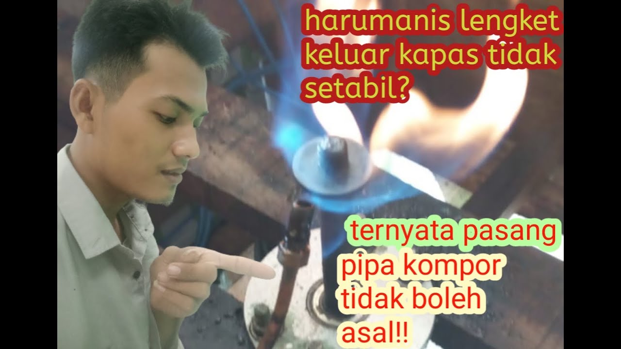 cara pemasangan pipa kompor mesin harum manis/gulali catton candy