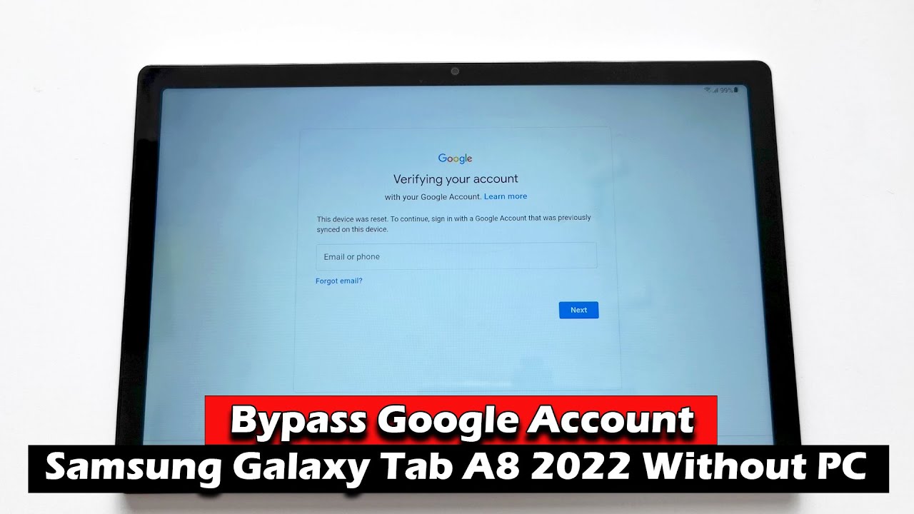 Bypass Google Account Samsung Galaxy Tab A8 2022 Without PC