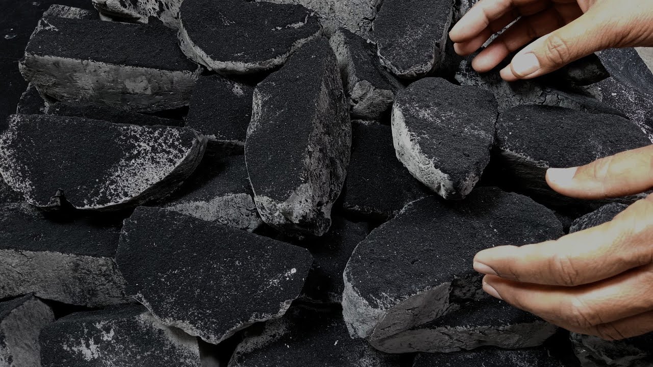 Dark black Holi colour Extra soft gymchalk+buttery | oddly satisfying | ASMR 