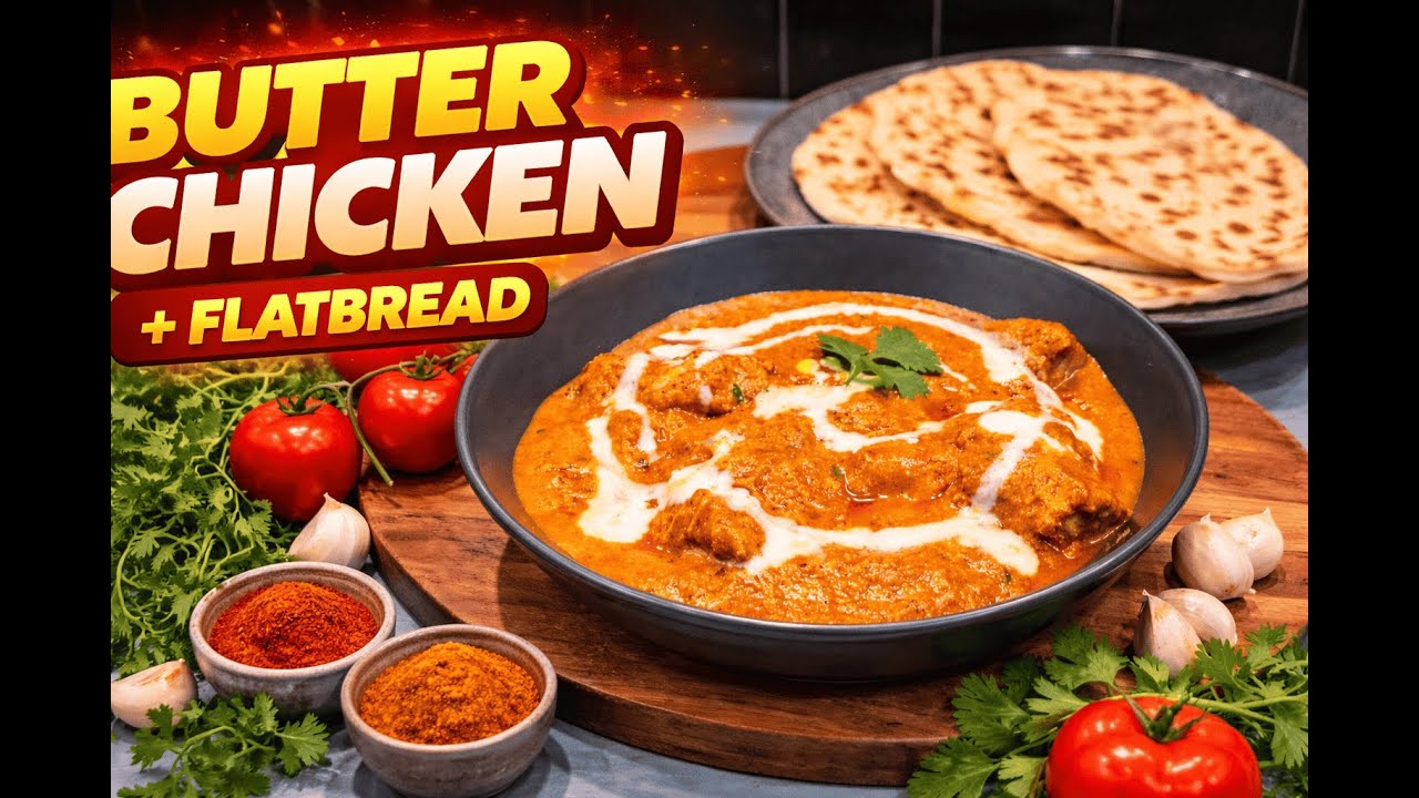 Butter Chicken with Easy Flatbread | Homemade & Comfort Food