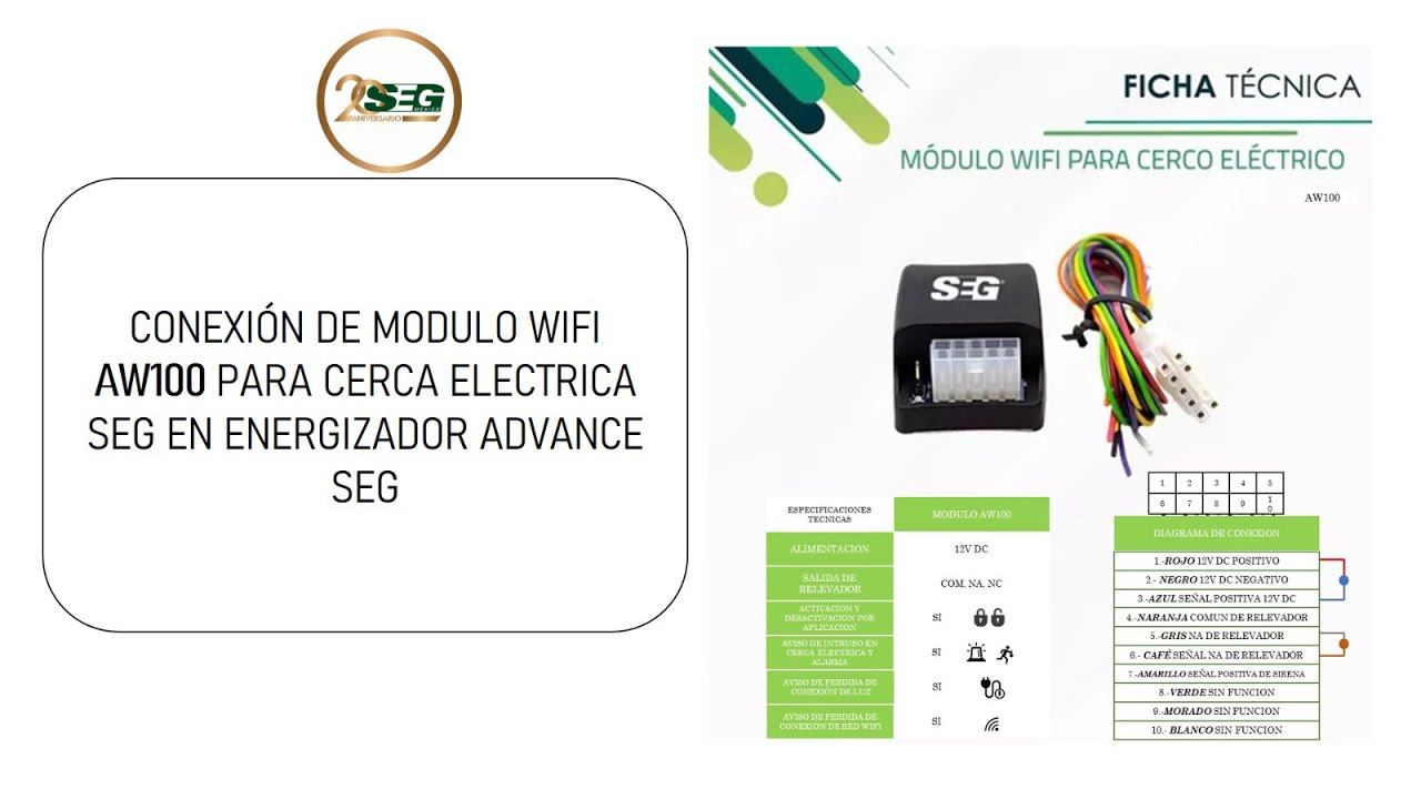 Conexión de Módulo wifi AW100 SEG en Energizador Advance SEG