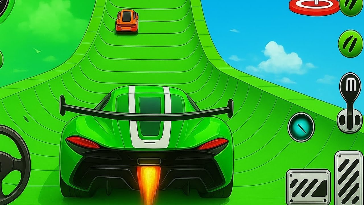 Mega Ramp Monster Car Racing 3D - Extreme Car Stunts - Android Gameplay