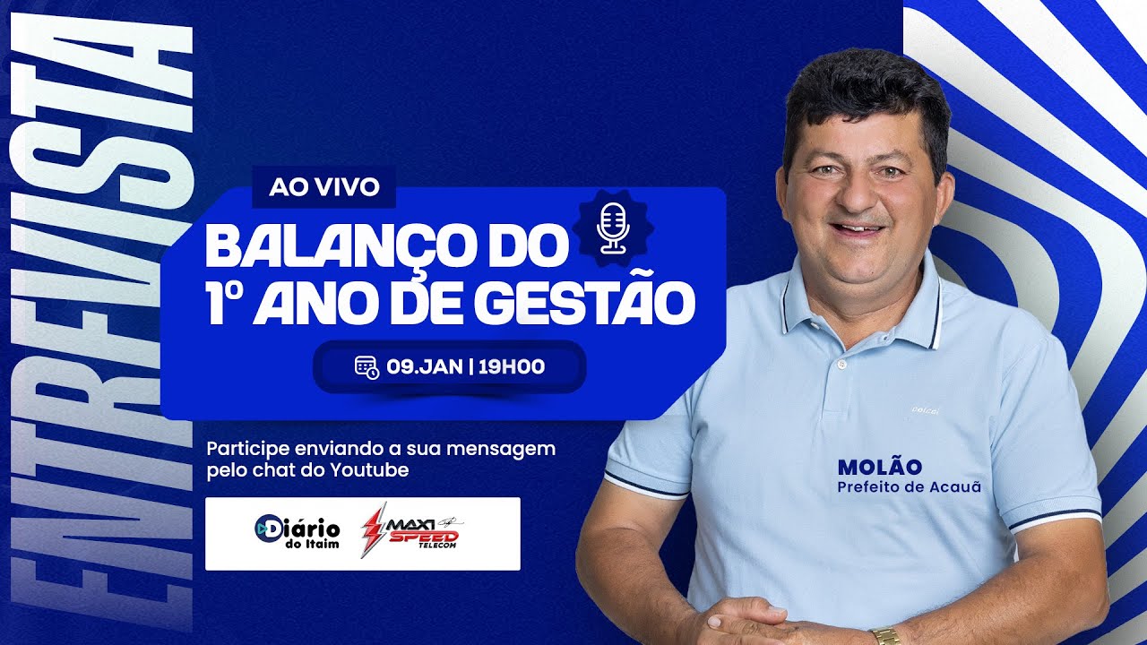 Entrevista AO VIVO | Prefeito Molão | Balanço do 1º ano de gestão em Acauã