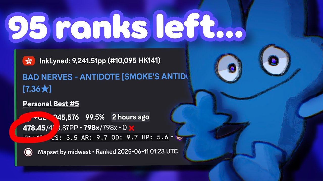 478pp Antidote Smoke diff 99.49% FC (95 ranks left until 4 digit)