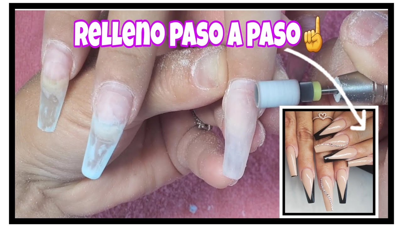 Así hago un RELLENO con CAMBIO de diseño en color de Acrílico 💅