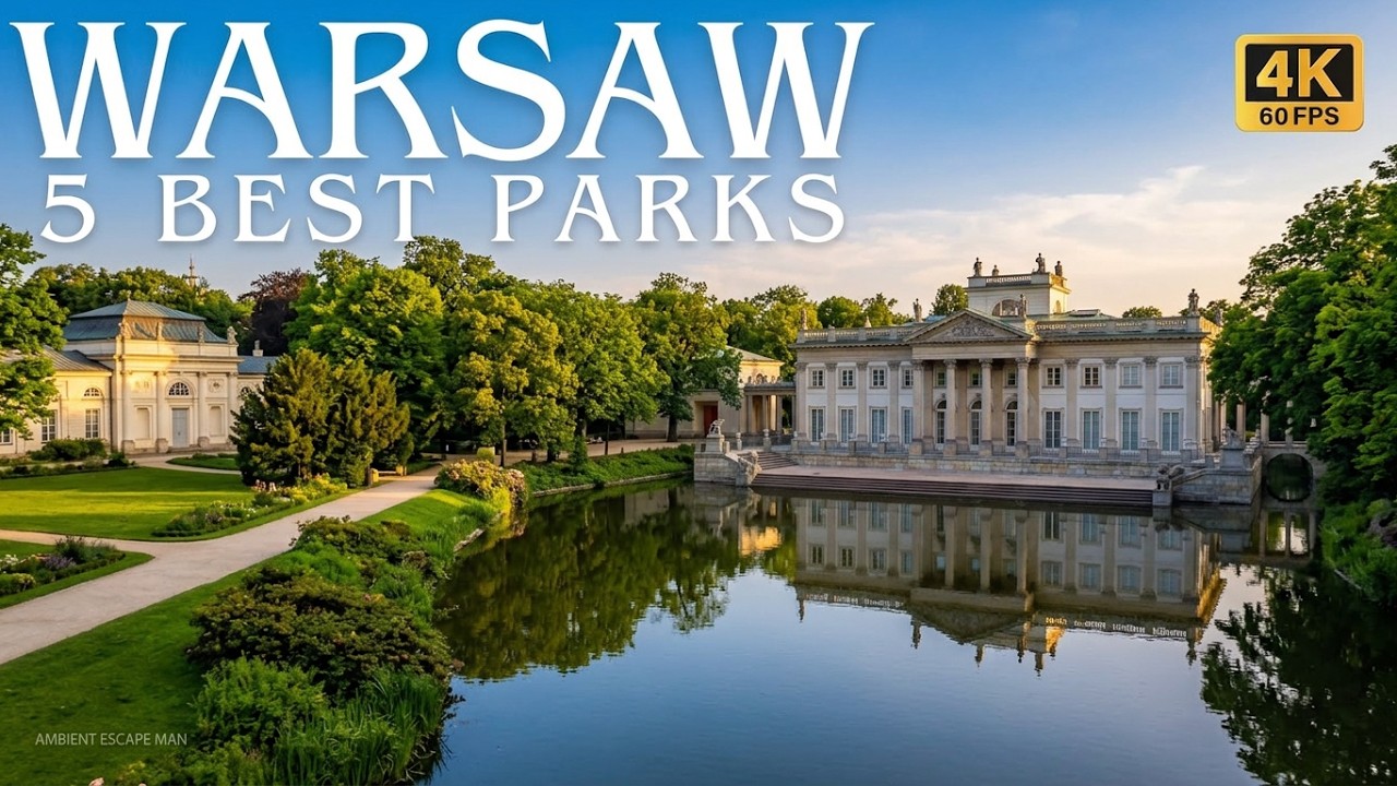 5 Most Beautiful Parks in Warsaw 🌳 4K Walking Tour: No Talking