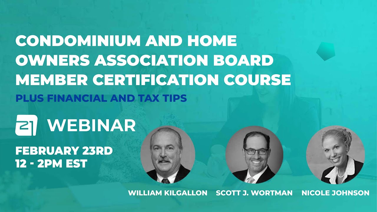Condominium and Home Owners Association Board Member Certification Course