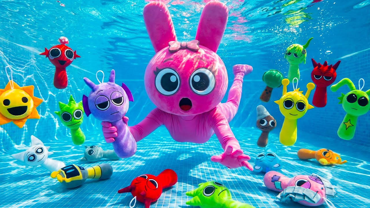 What’s Hiding in the Pool?! Pinki Discovers Sprunki Underwater!