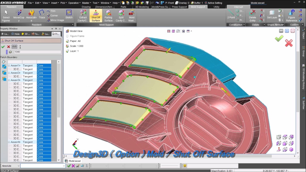 Design3D Mold Shut Off Surface / EXCESS-HYBRID2 V21 (ENG)