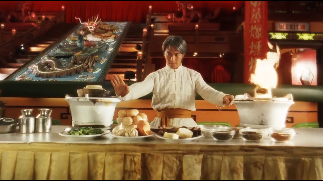 The God of Cookery (食神,1996) - Cooking BBQ Pork Rice With Kung-Fu scene