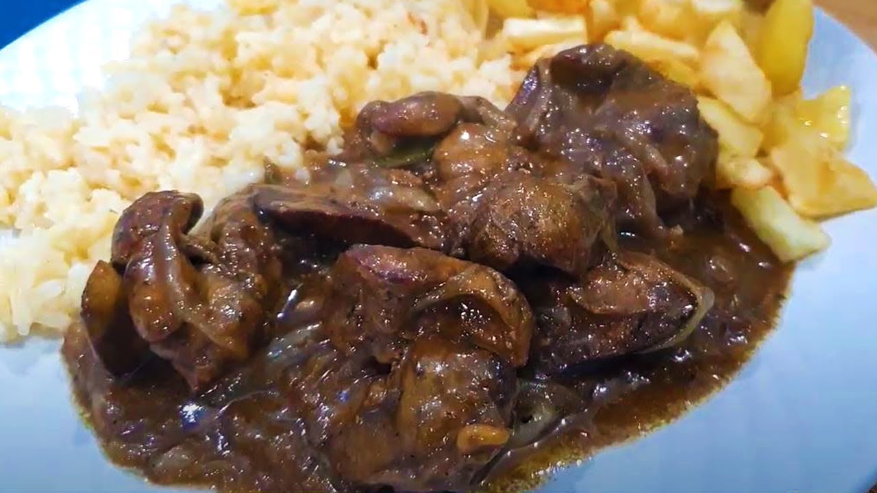 Receta HIGADITOS DE POLLO Encebollado Con Vino Tinto Al Estilo De Mama Jose