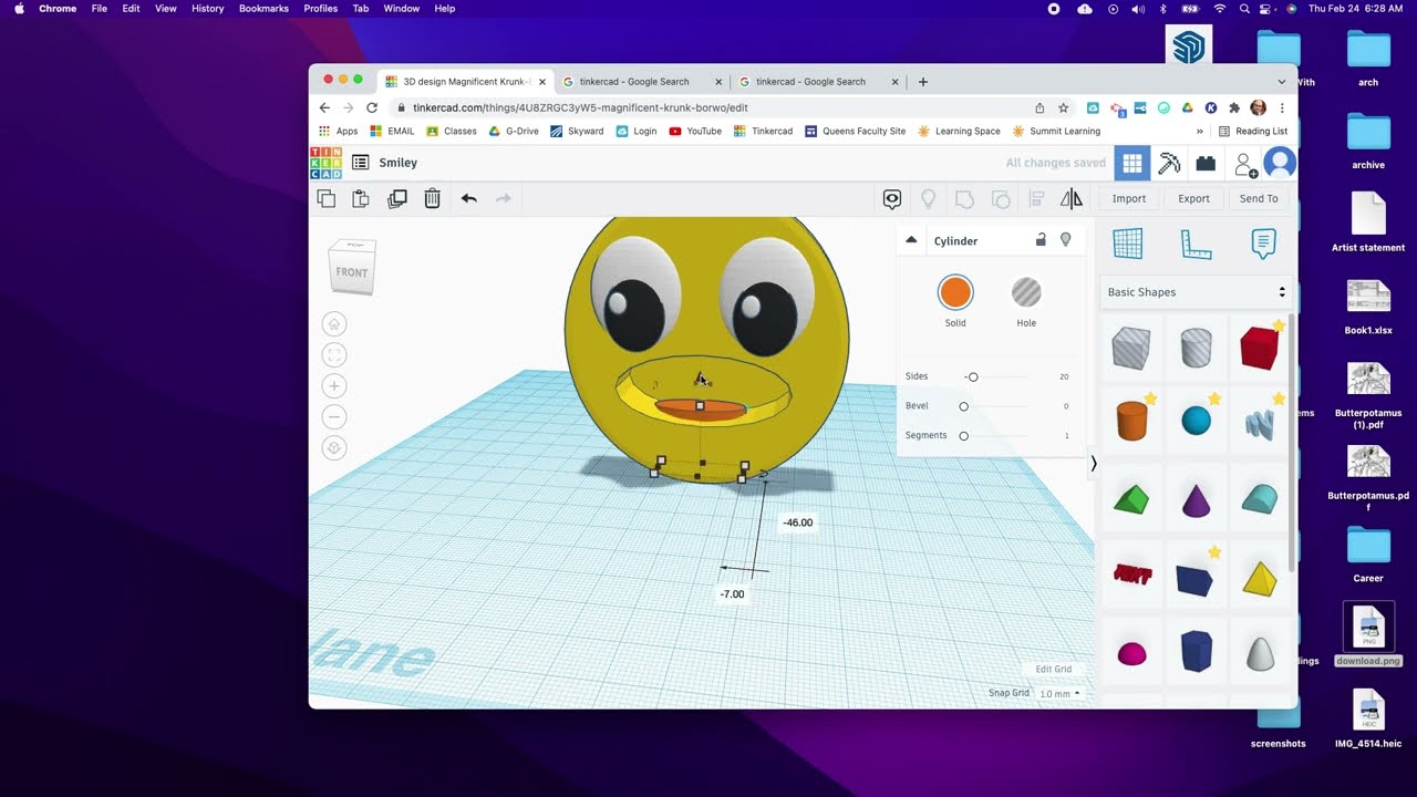 Tinkercad for Beginners (Smiley face)