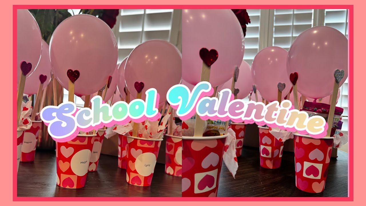 School DIY Valentine Ideas| Hot air balloon candy cups| Stinger Label Maker| Yum Earth| Crunchy mom