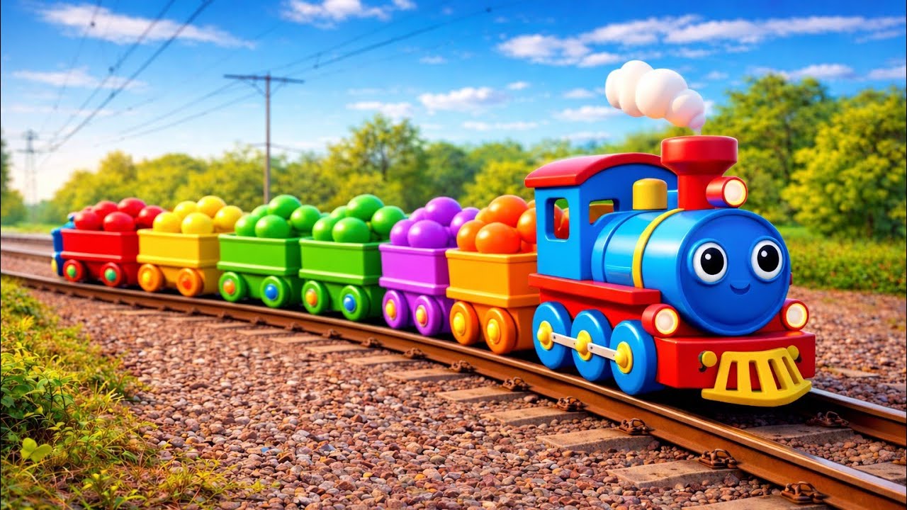 O Trenzinho e as Bolinhas Coloridas 🚂🔴🔵🟡 | Canción de los Colores para Niños