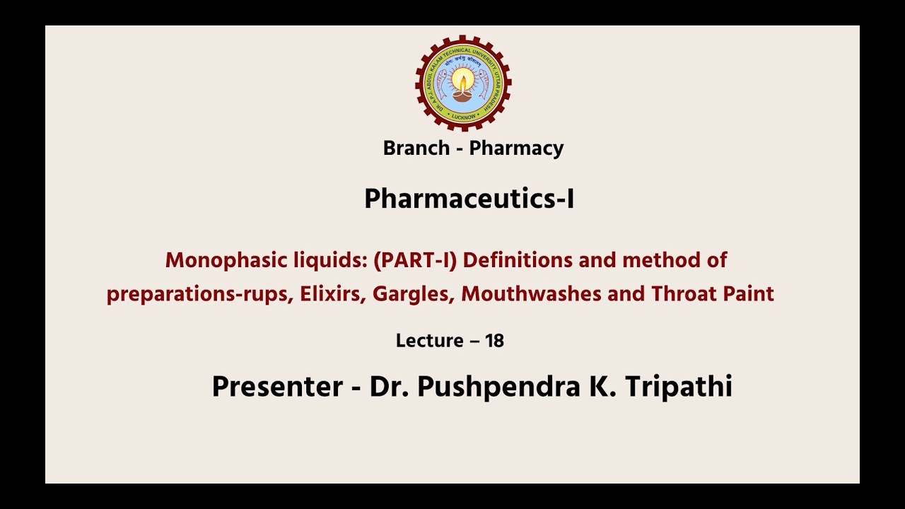 Pharmaceutics - I | AKTU Digital Education