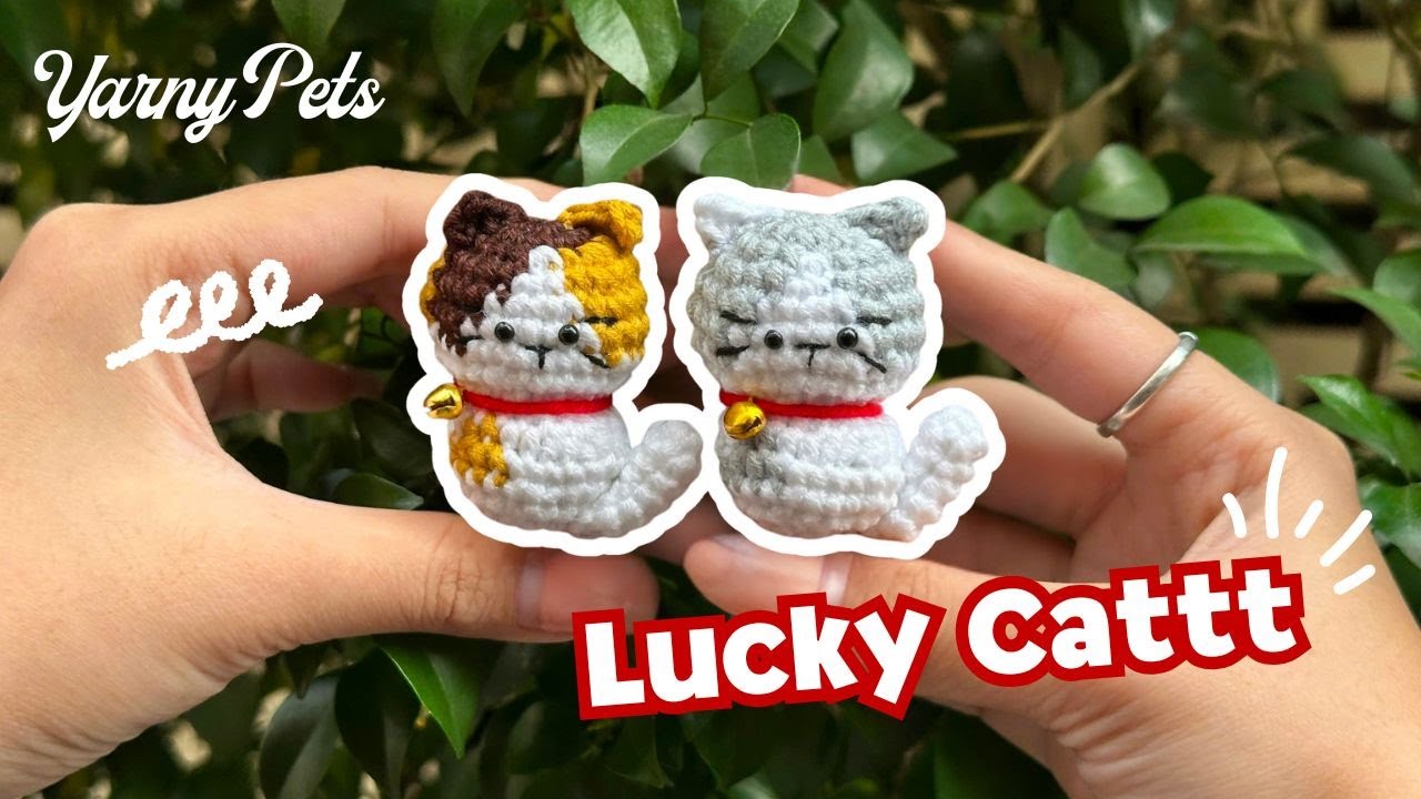 How to Crochet Lucky Cat for Beginners Step by Step #YarnyPets