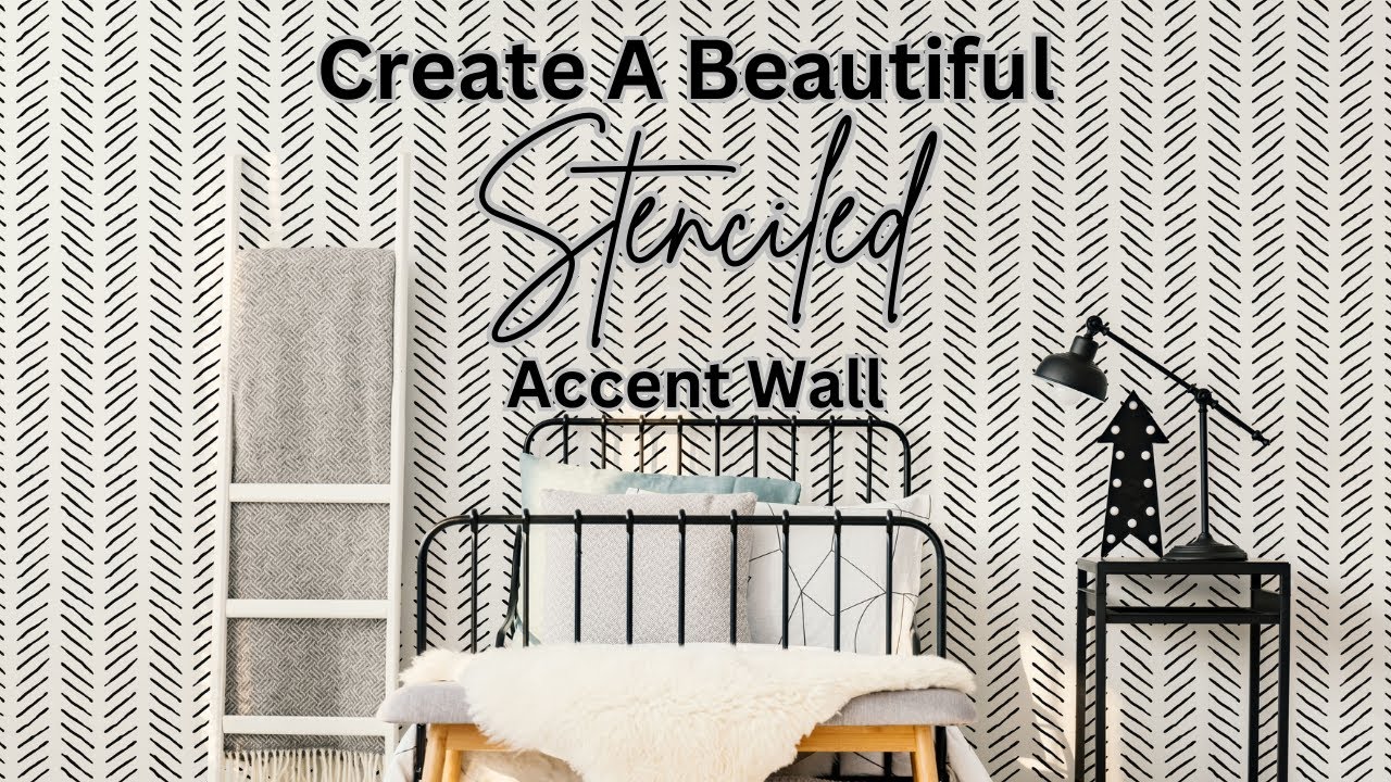 Create A Beautiful Stenciled Accent Wall With Our Hand Drawn Chevron Wall Stencil!