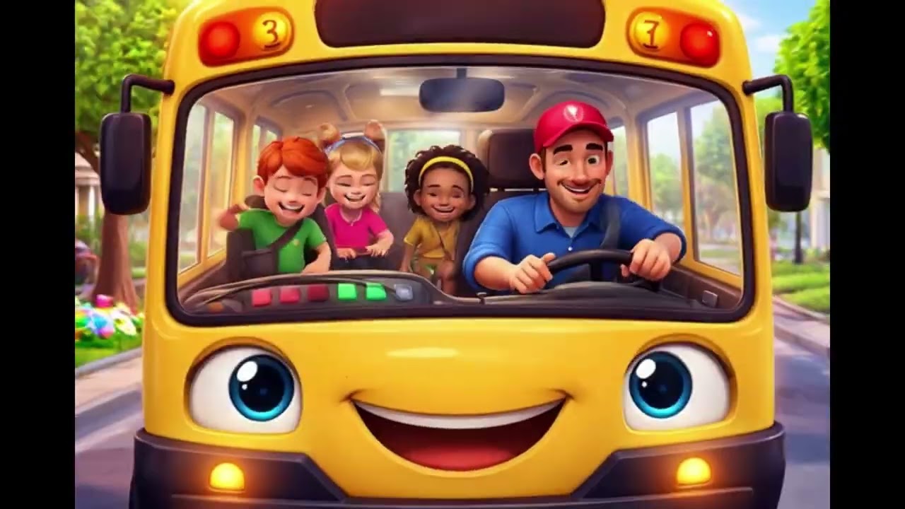 The wheels on our happy bus spin around and around