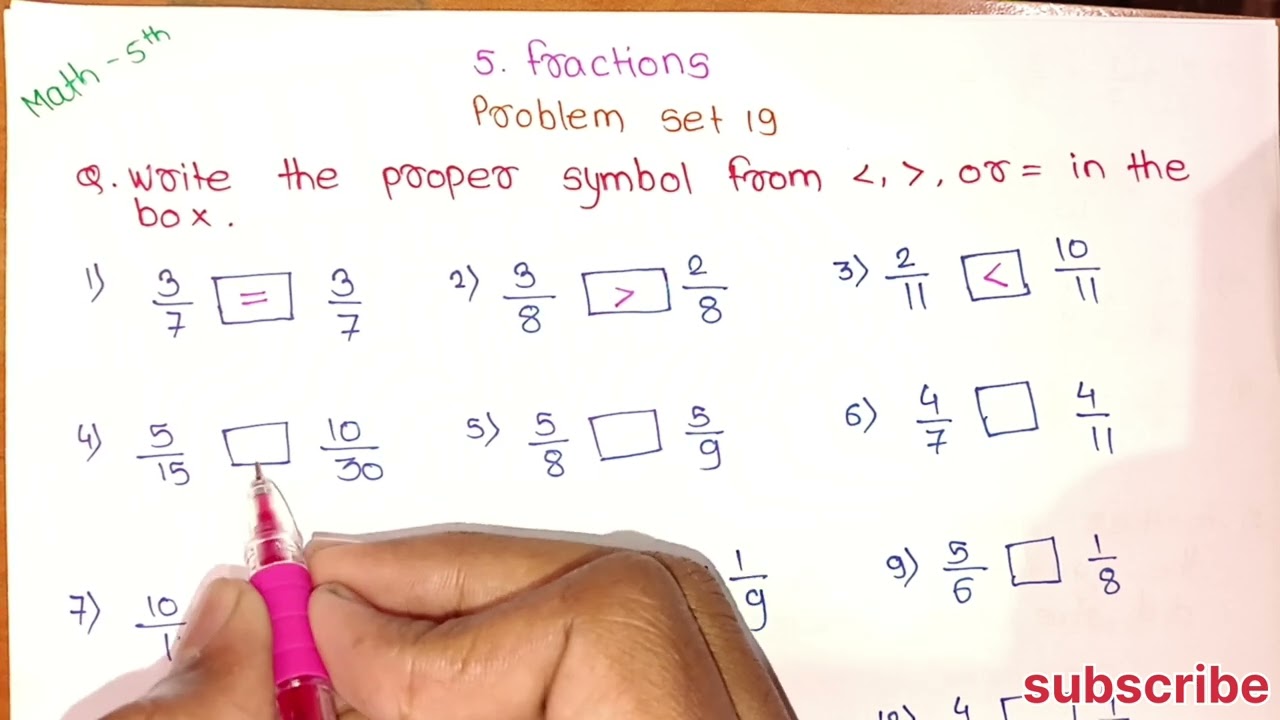 Fraction | 5th Standard Maths | Problem Set 19 #math #5thclassmaths 