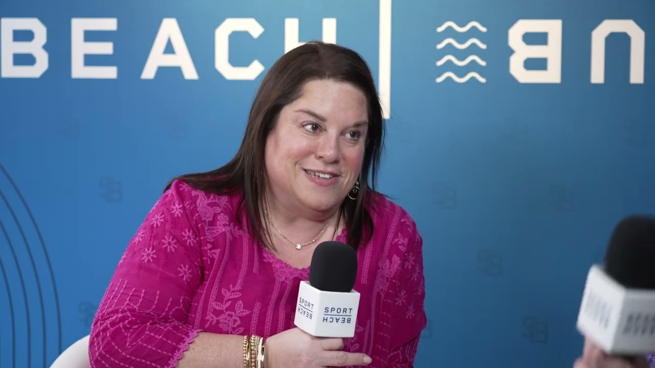 Jon Persch & Lisa Rosenberg from Allison Worldwide in the SPORT BEACH Content Studio