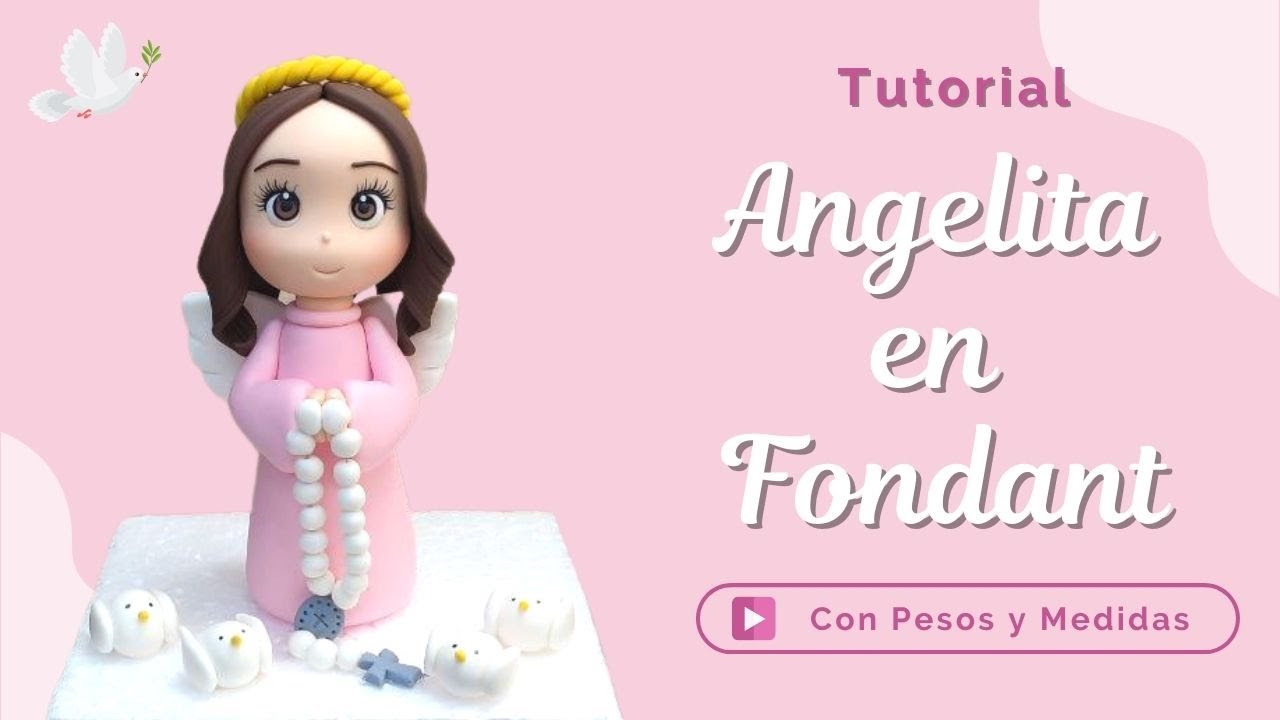 Cómo Hacer una Angelita en Fondant // How to Make an Angel in Fondant // Figuras Fondant Bautizo