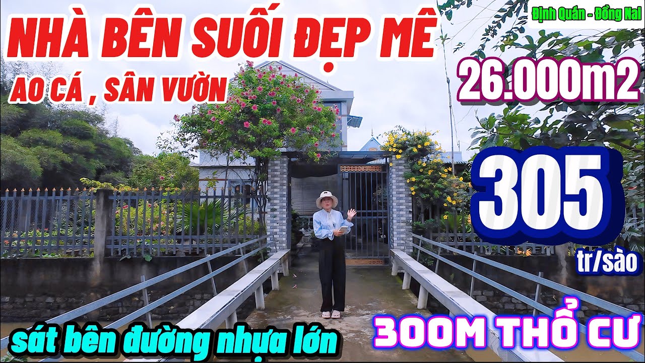 Nhà đất đồng nai,chủ xót xa bán nhà vườn tâm huyết bên suối lớn view cực đẹp giá rẻ hơn 300tr/sào