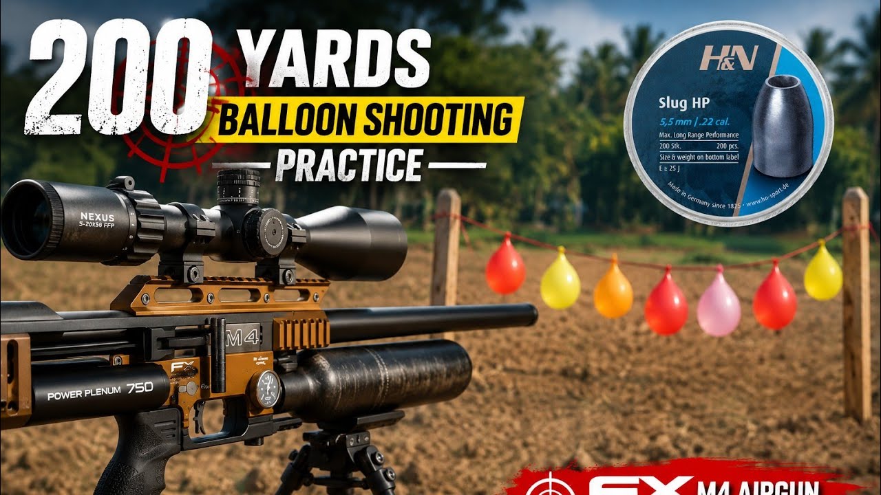 H&N 23gr Slugs: 200 Yards with Fx impact M4 700 mm sniper.