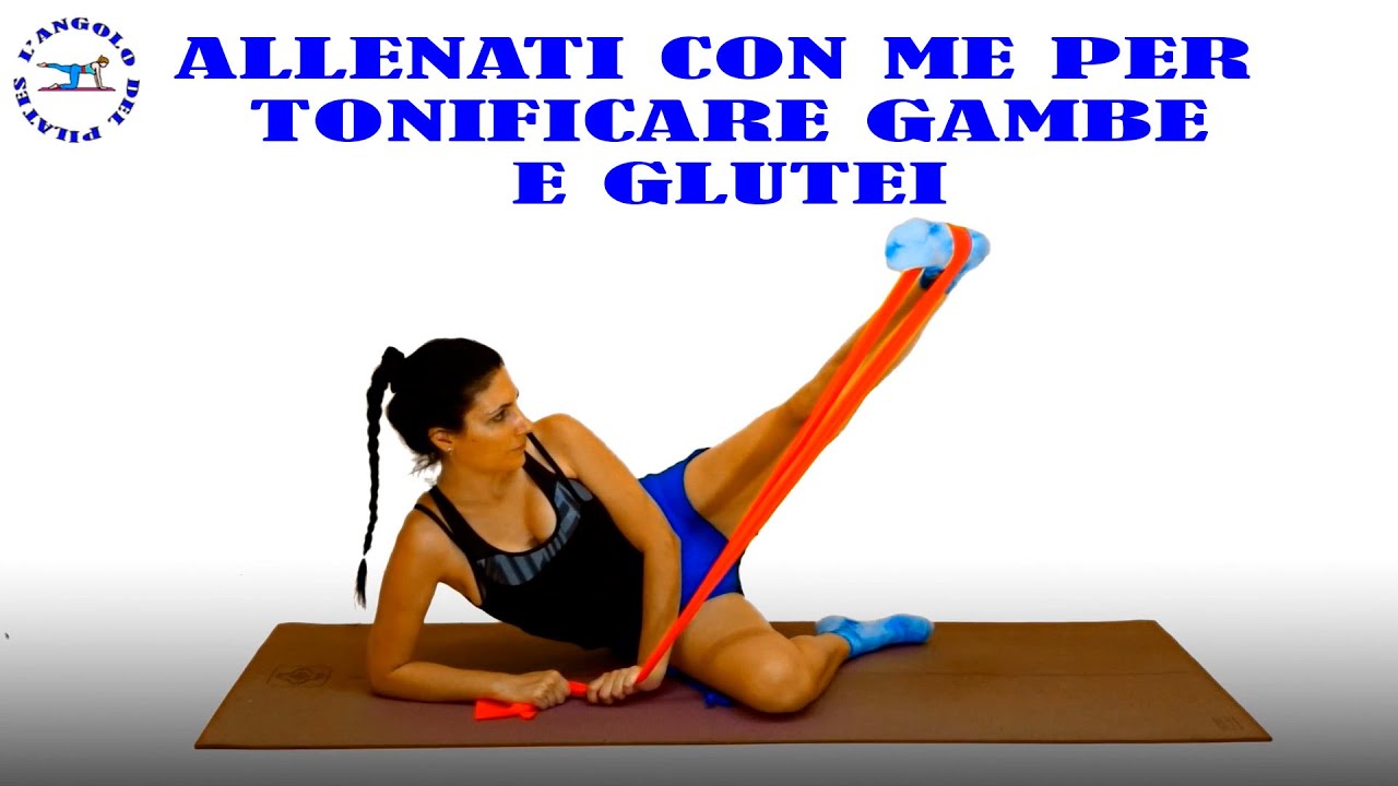 esercizi gambe con elastico lungo | tonificare gambe con elastico | allenamento gambe con elastico