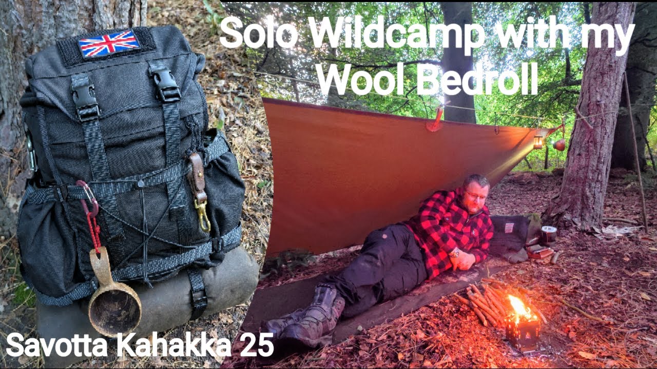 Solo Wildcamp with My Wool Bedroll - Crusader Cup Cooking - Savotta Kahakka 25