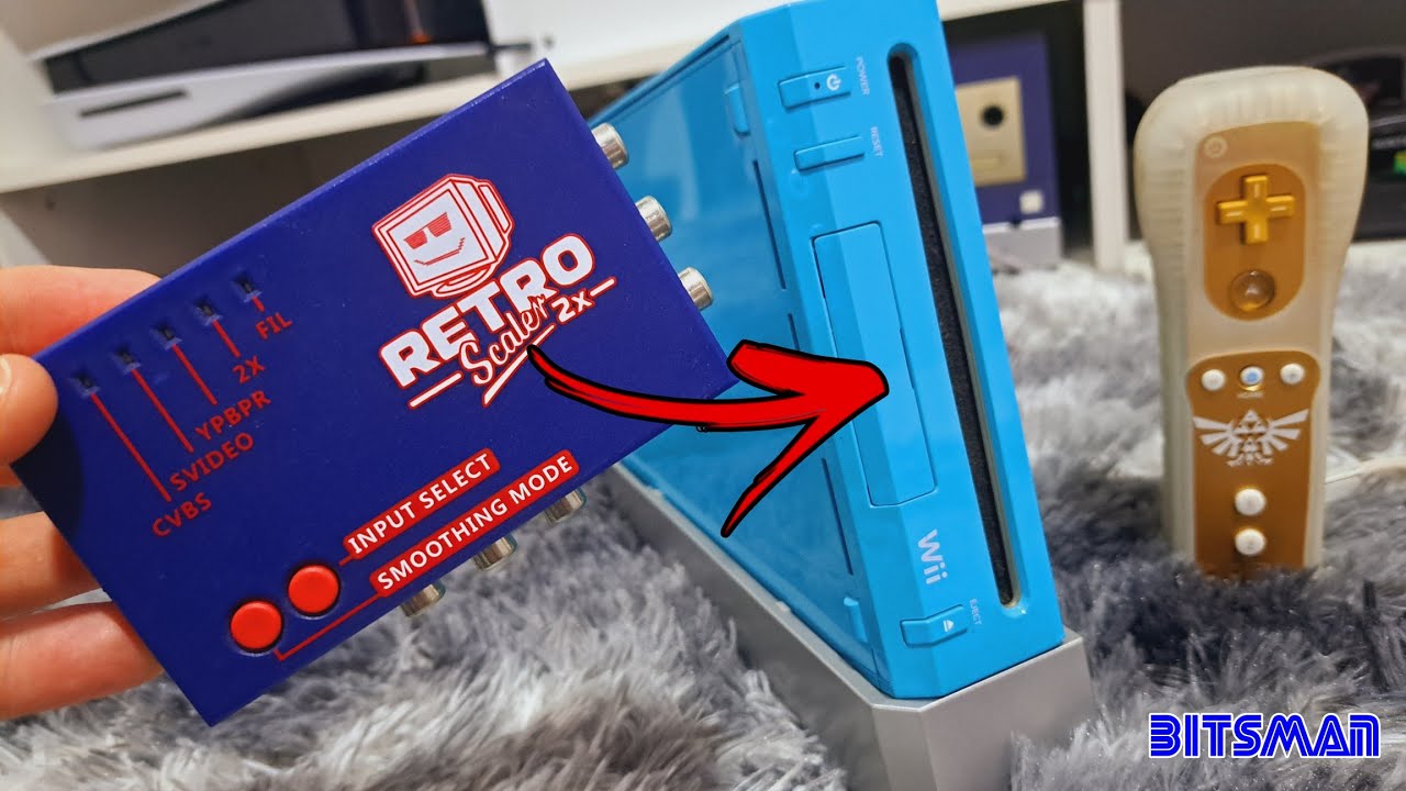 Wii em HDMI no Retroscaler 2X com cabo de Video Componente
