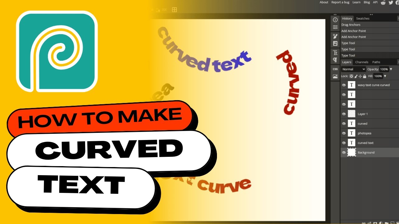 How to Make CURVED TEXT in PHOTOPEA