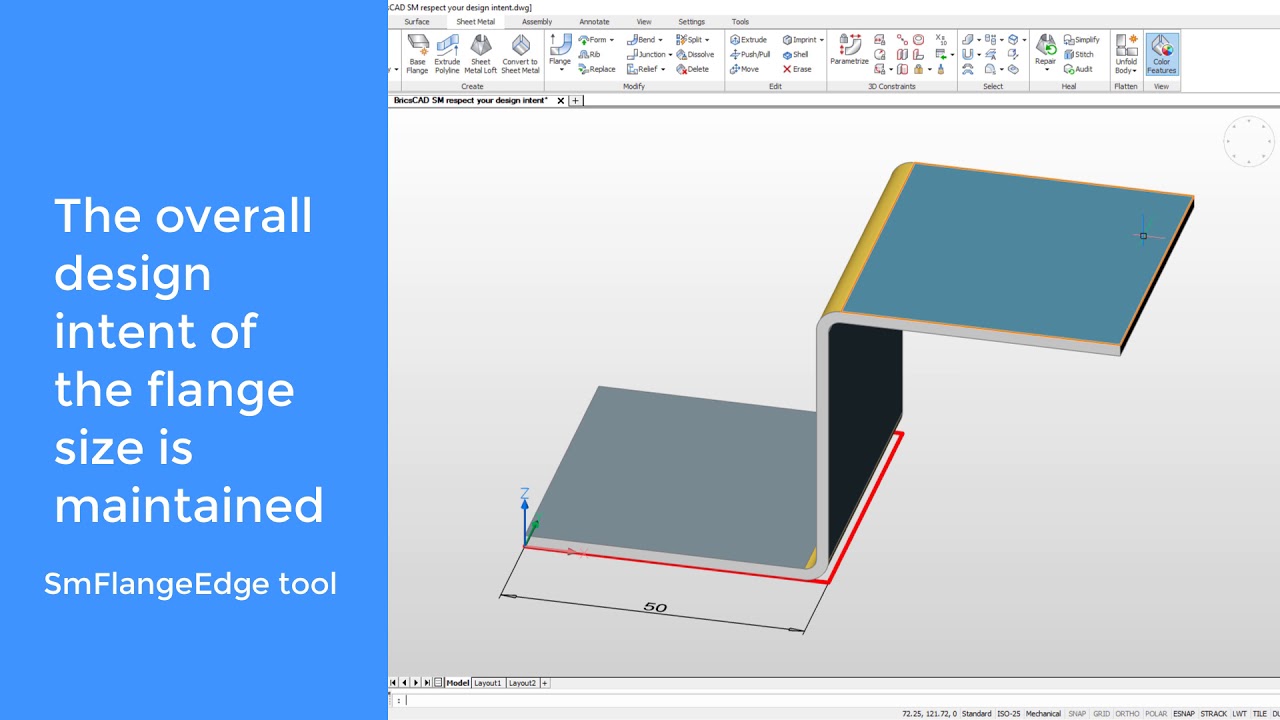 How BricsCAD Mechanical Respects Your Sheet Metal Design Intent