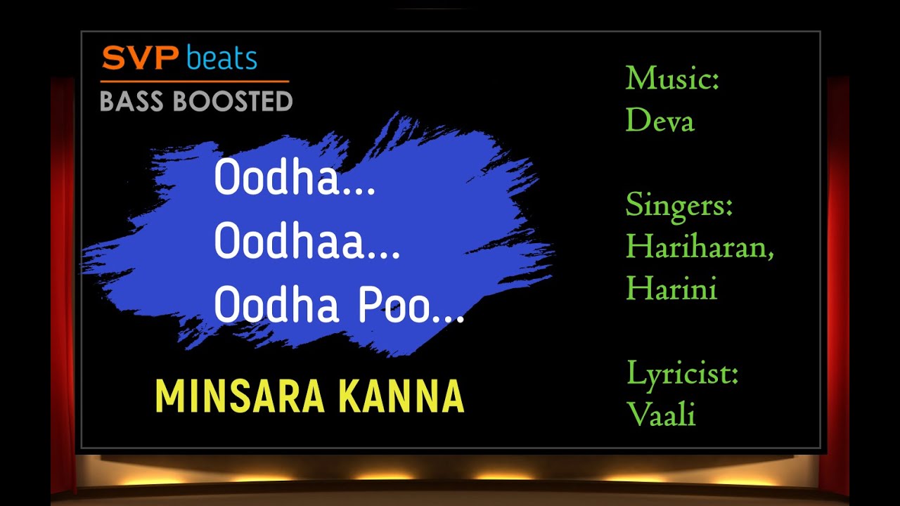 Oodha Oodha ~ Minsara Kanna ~ Deva ~ 🎼 High Quality Beats 🎧 BASS BOOSTED ~ SVP Beats ~ Vaali