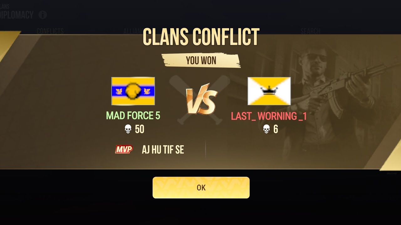 Clans conflict win against ( KB KING WORNING_1 CLAN )