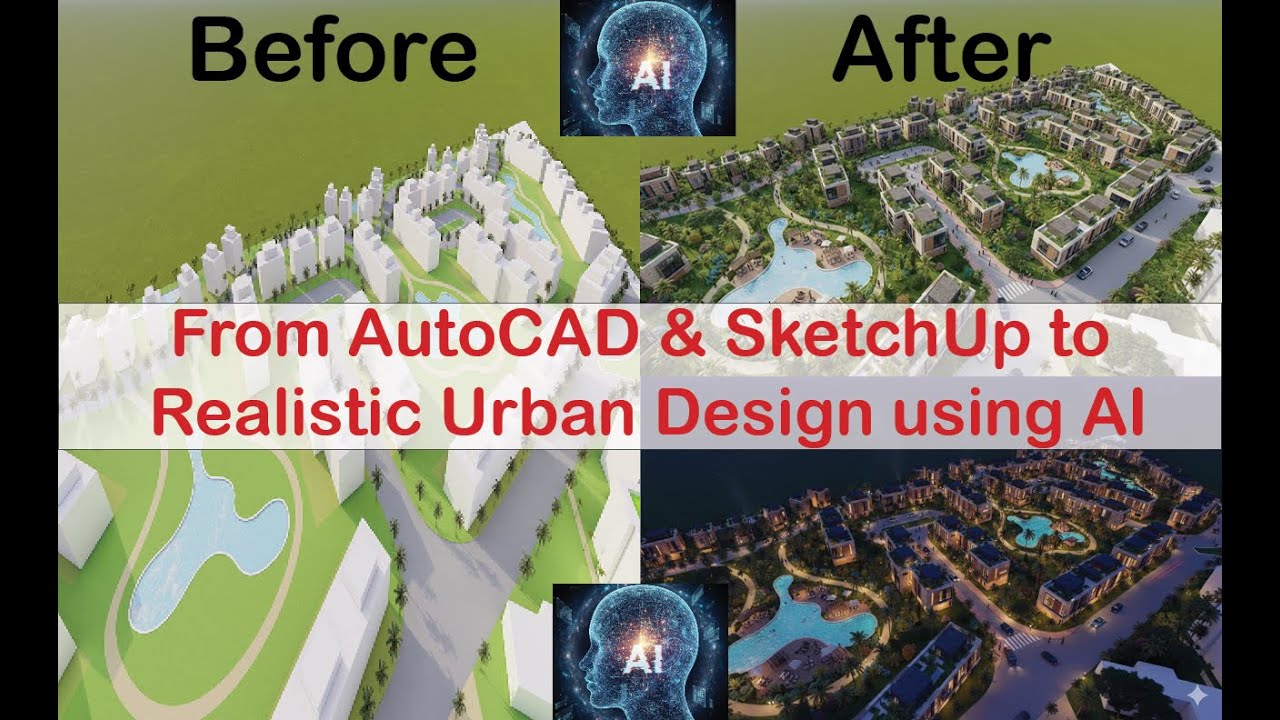 From AutoCAD & SketchUp to Realistic Urban Design using AI