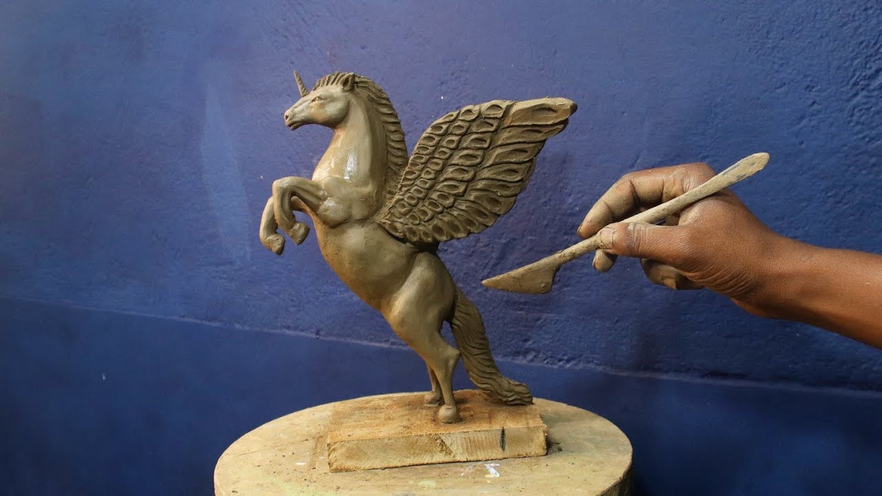 Flying Angle Horse making with clay | clay modelling horse